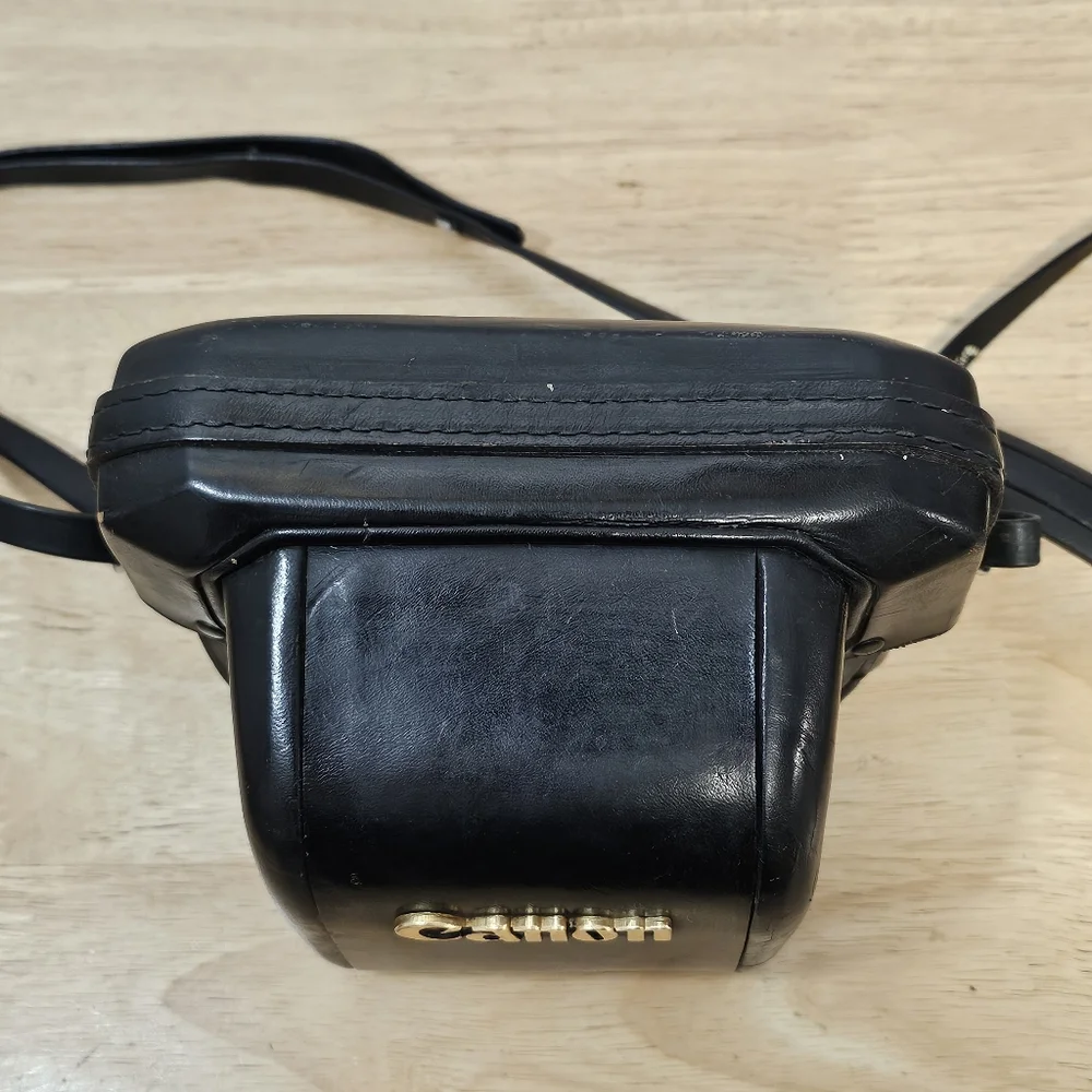 Vintage 60's Canon 7 Rangefinder Black Leather Camera Case With Strap